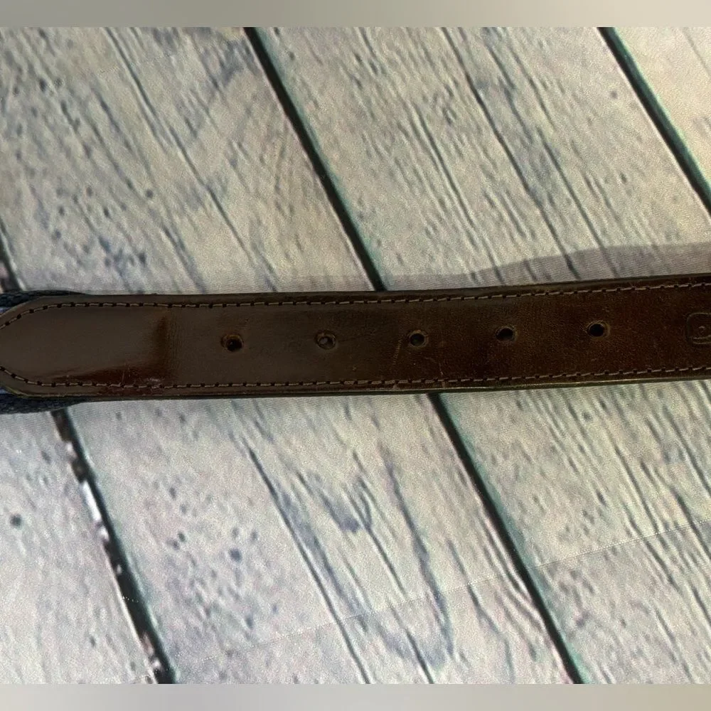 Vineyard Vines Sportfisher Canvas Leather Preppy Nautical Casual Club Belt 34